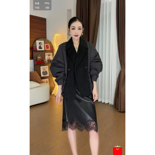 9.25+「跑单限购.不褪不换」拼接设计感宽松羽绒服3327
