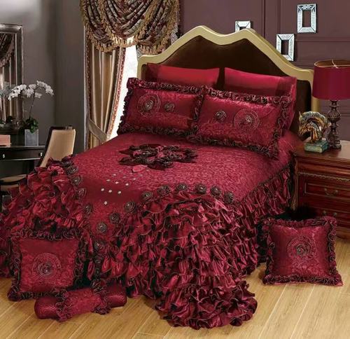 婚庆床品工厂直销蕾丝床盖网红款