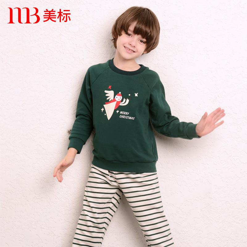 美标春秋睡衣套装可爱儿童家居服