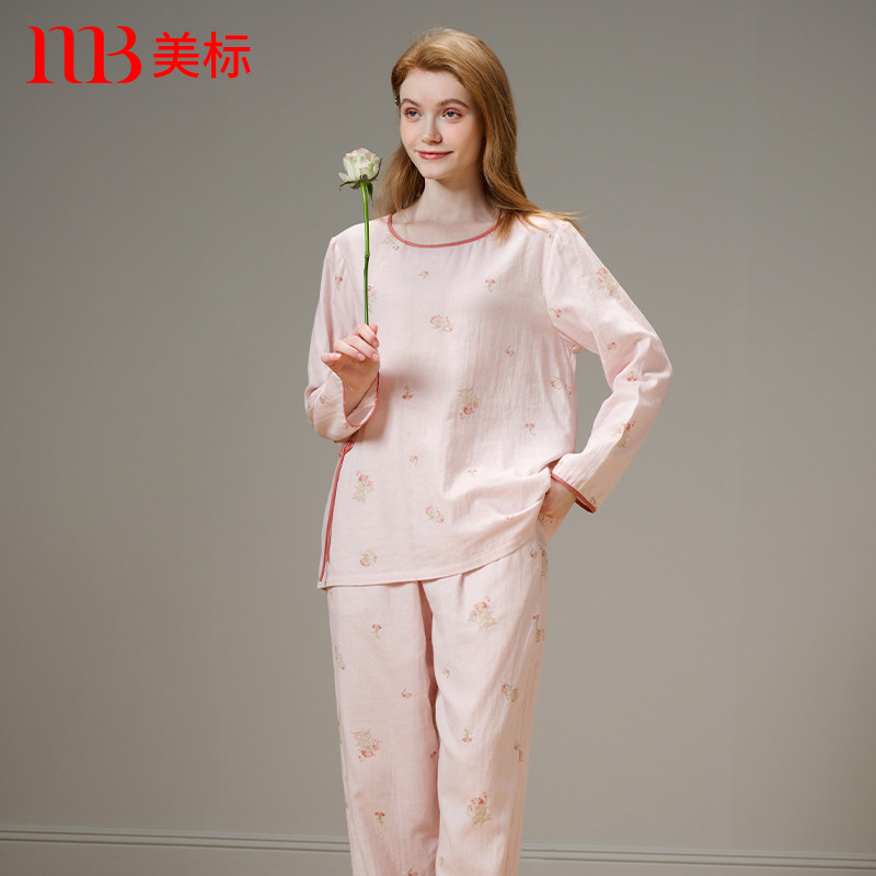 美标双层棉纱国风复古新款家居服图片