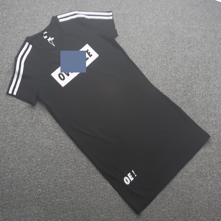 [G]兰米特卖夏季新款韩版修身短袖纯棉休闲运动中长款连衣裙潮