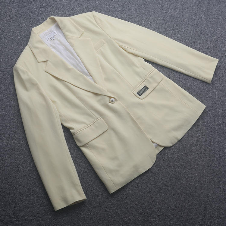 [五]兰米特卖春秋新款女装中长款西装外套宽松职场通勤西服字母