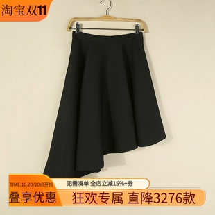 女装 新款 兰米特卖春季 高腰显瘦黑色休闲百搭中裙653KJ3730000 六