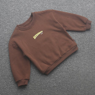 [ab]兰米特卖秋冬新款童装男童中大童圆领套头卫衣加绒保暖时尚