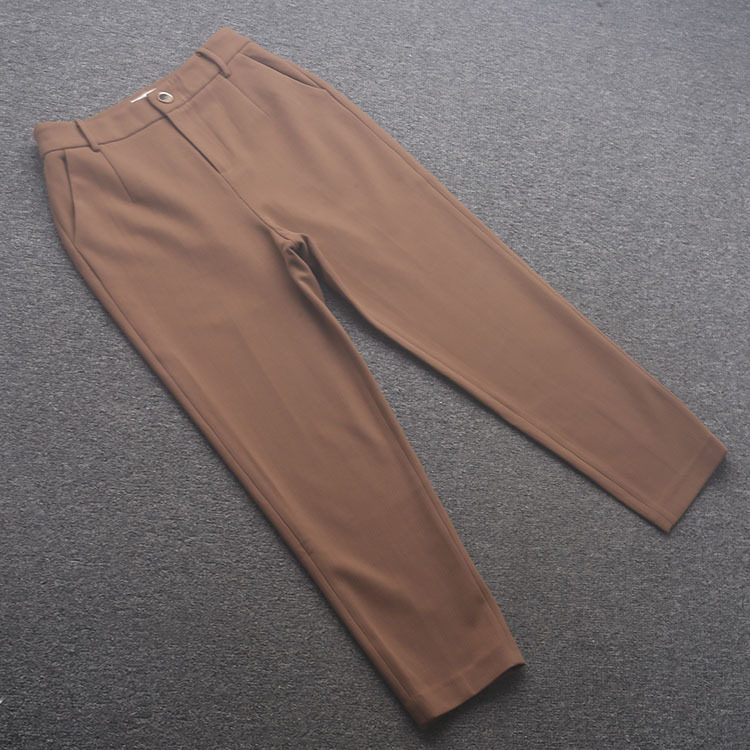 新[芊]兰米春秋新款女装休闲裤高腰通勤OL小个子显瘦西裤烟管裤