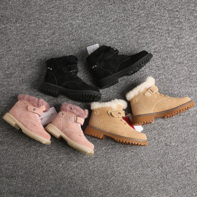 兰米特卖冬正品时尚儿童猪皮中筒棉靴P62035