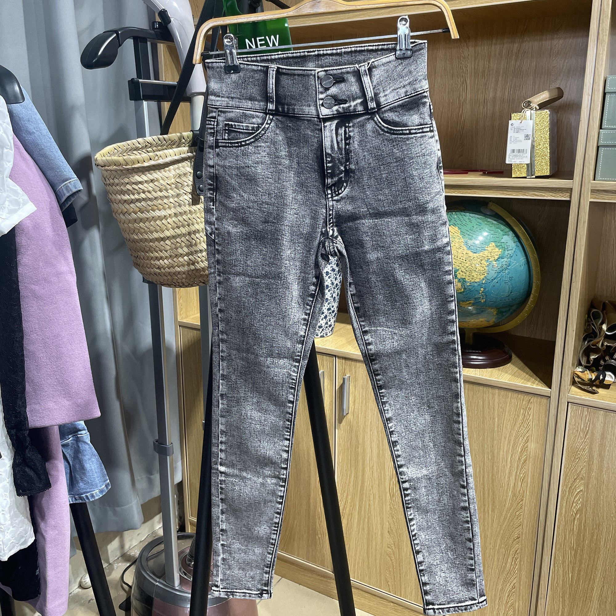 [五]兰米特卖女夏装弹力牛仔裤女夏紧身小脚显瘦S裤铅笔提臀裤子