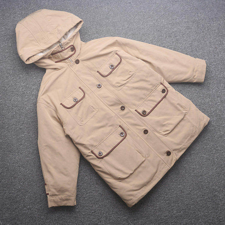 [欧]兰米特卖冬装口袋外套羽绒服女中长款1ZY4330140