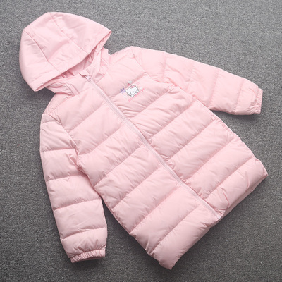 [凯]兰米特卖秋冬新款童装女童中大童中长款连帽羽绒服外套保暖