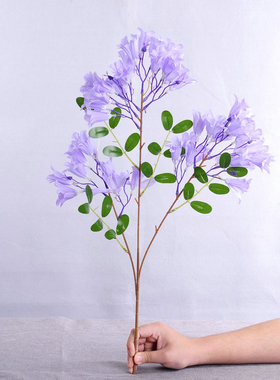 室内婚庆家居装饰兰花仿真花假花蓝花楹豌豆花绢花紫色的花瓶摆放