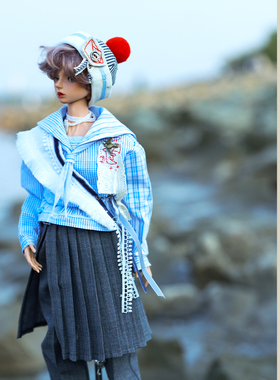 【掉落待定】crosschurch手工刺绣水手服百褶裙西裤套装40-68