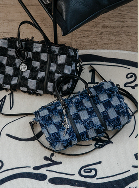 BJD棋盘格牛仔旅行包75壮叔68尺寸大四