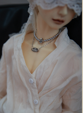 娃用首饰BJD项链组合链两条装包邮男女款珍珠土星晶石克罗心羽毛