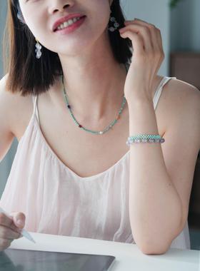 源200+！现69.9！天然绿松石多宝石项链 一见倾心 夏日必入