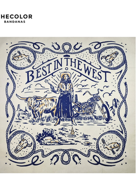 THECOLOR BANDANA美式纯棉方巾男士复古头巾围巾机车骑行摩托面巾