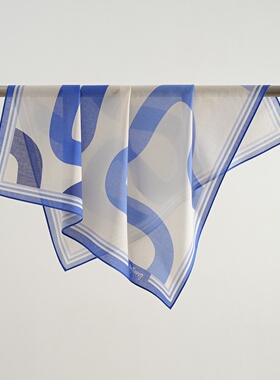 THECOLOR BANDANA原创极简艺术蓝色丝巾旅行大方巾头巾抹胸女披肩