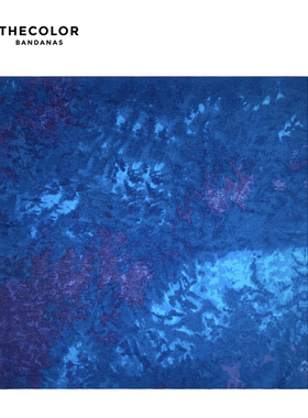 THECOLOR BANDANA日系纯棉方巾卡维蓝色丝巾原神裤巾嘻哈头巾围巾