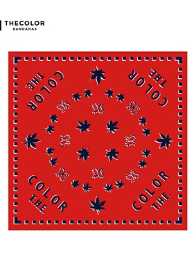 THECOLOR BANDANA美式复古腰果花方巾红色嘻哈头巾旅行风丝巾发带