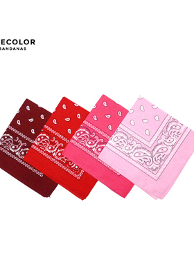 TheColor Bandana腰果花复古小方巾粉色丝巾少女领巾装饰头巾配饰