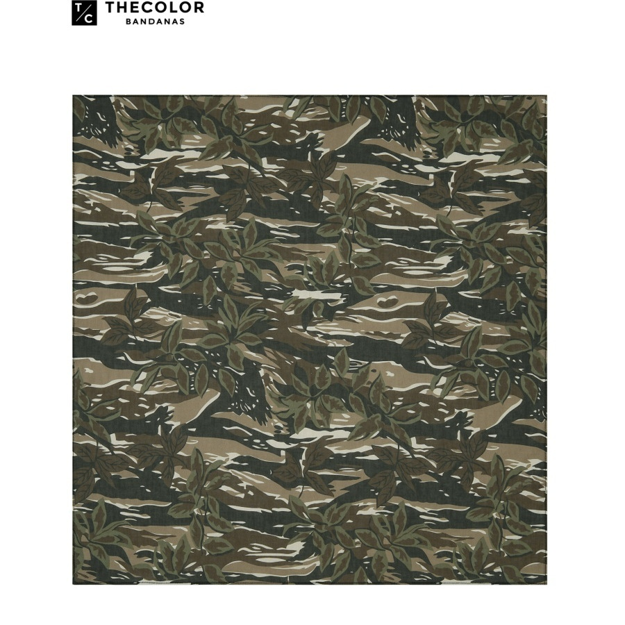 美式复古迷彩方巾街舞头巾丝巾