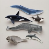 德国Schleich思乐蓝鲸虎鲸抹香鲸海豚海牛塑胶海洋动物玩具模型