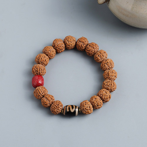 老树王小金刚菩提手串爆肉原籽盘