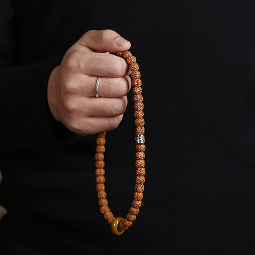 爆肉树王小金刚菩提手串尼泊尔盘龙纹双圈手持佛珠文玩男女配饰