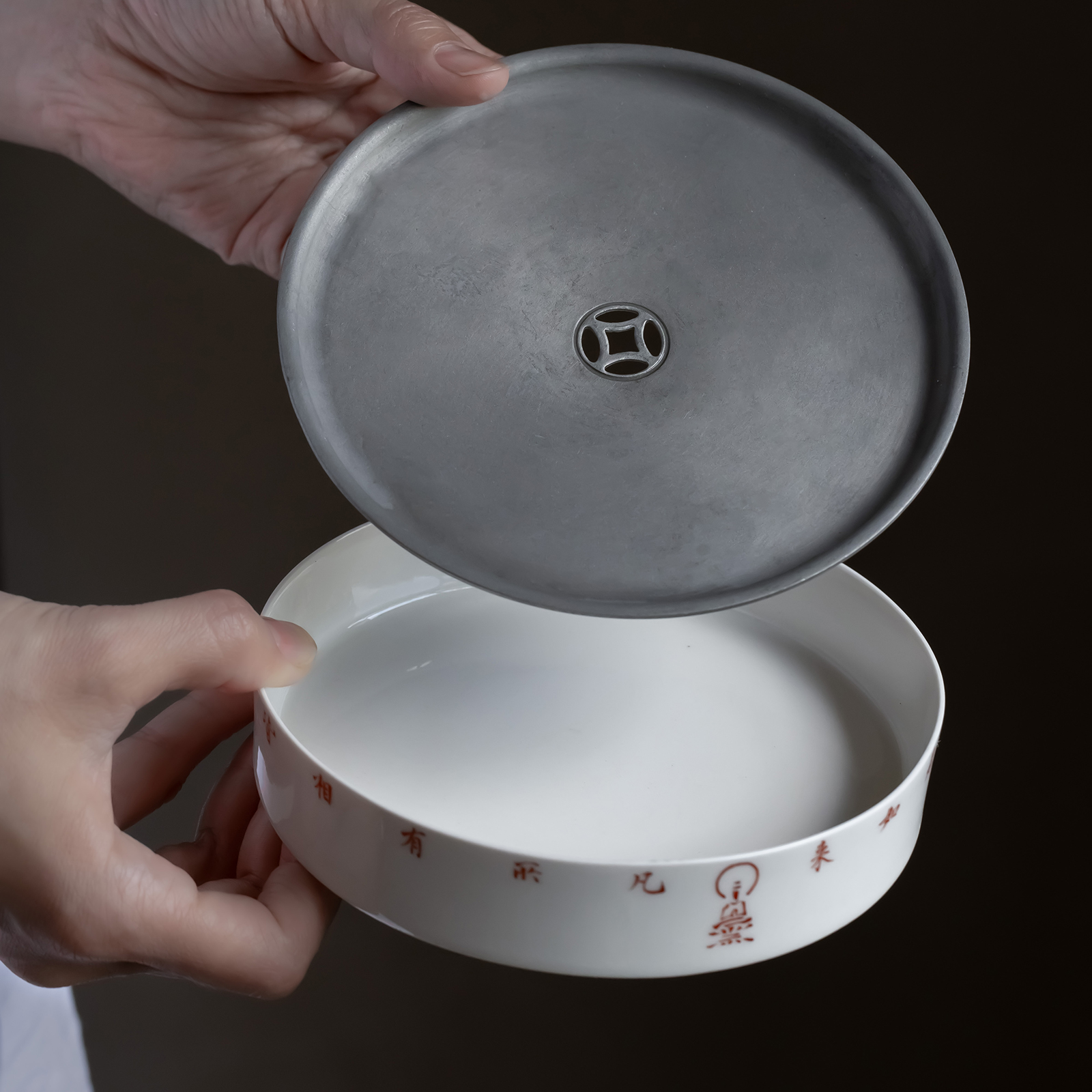 锡盖壶承元無手绘干泡台