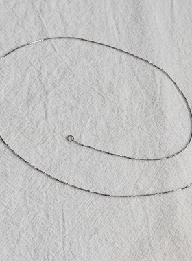 925纯银盒子链女超细项链