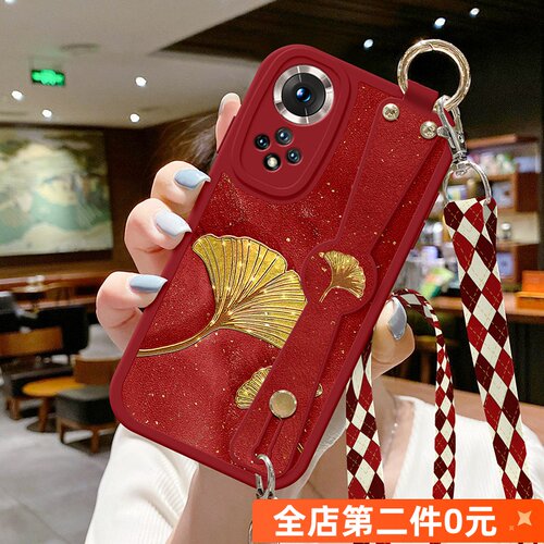 华为NOVA10中国风金色闪粉银杏