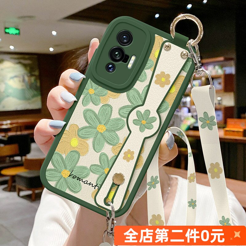 油画花适用vivo X70手机壳X60苹果14防X50摔X30斜挎S15背S12腕带S9挂绳10女PRO华为oppo红小米13荣耀iqoo浮雕