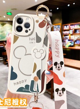 佳朗迪士尼授权适用苹果15手机壳17米奇promax妮16华为11腕带pura70潮nova11保护套14斜挎15pro可背P50挂绳13