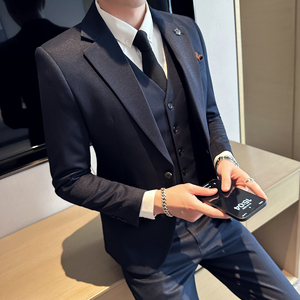 修身双扣西服套装  两色弹力面料西服  职业上班套装 A8907/P285图片