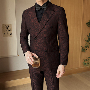 男士婚宴礼服 双排扣经典绅士礼服修身西服套装  XZ142/P310图片