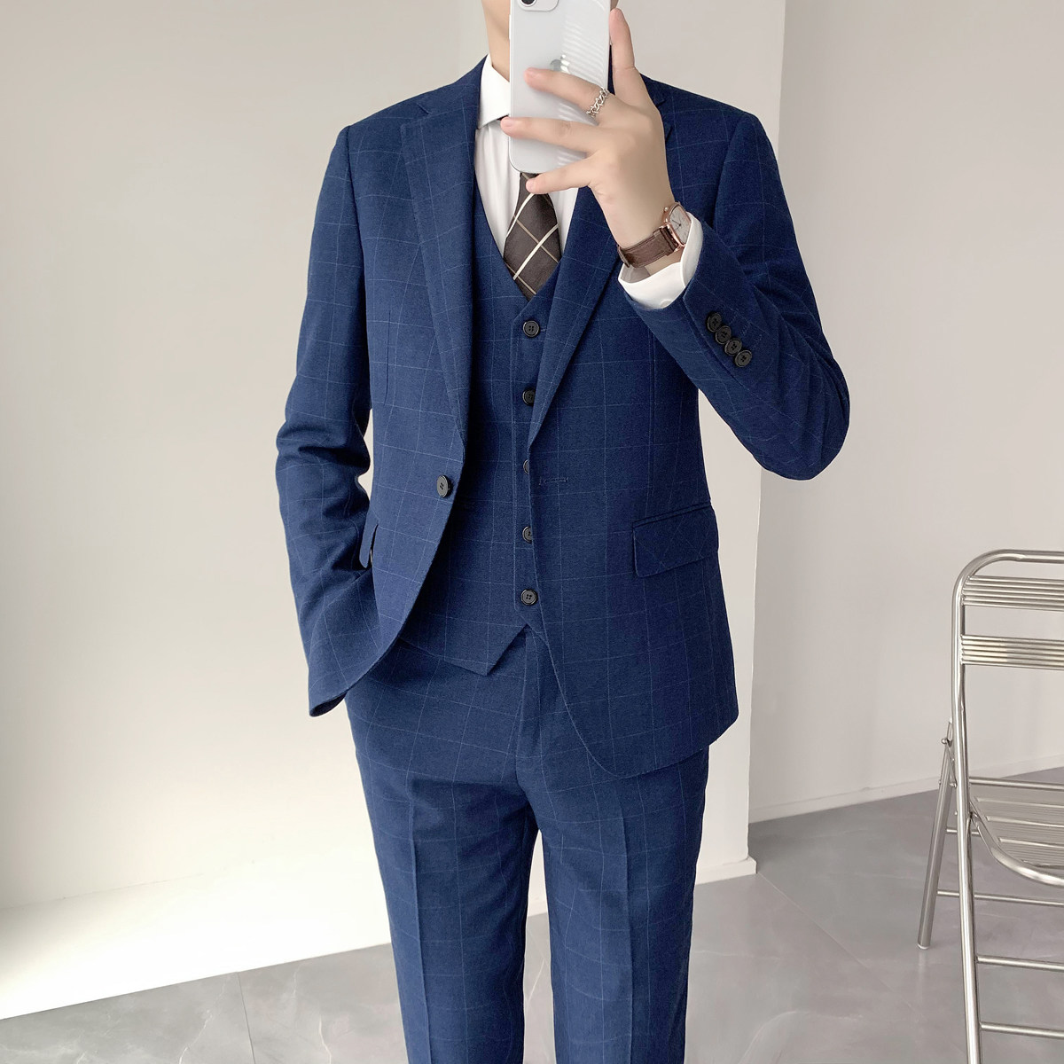 绅士经典暗格挺括顺滑修身男士西服套装XZ827/P280,男装西服套装,电商A428
