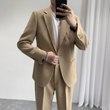 港风百搭时尚凉爽单扣西装裤子宽松腰围有弹力XZ606/P230，男装西服套装，电商A428