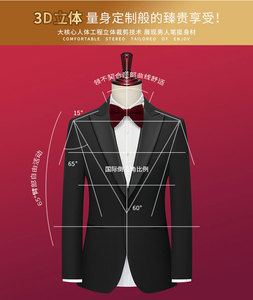 婚宴高端礼服单扣西服套装 枪驳领套装 司仪西服  GD011/P280图片