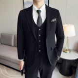 男士单扣西服套装羊毛弹力面料西服新郎西服套装SJT031/P360，男装西服套装，电商A428