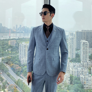 清爽简洁弹力面料修身百搭 两扣西服套装 工作服  XZ143/P290图片