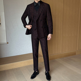 男士婚宴礼服双排扣经典绅士礼服修身西服套装XZ142/P310，男装西服，电商A428