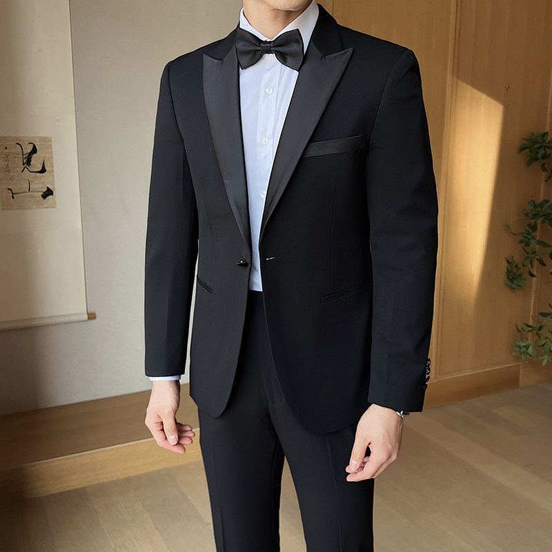 婚宴高品礼服单扣西服枪驳领套装司仪GD011/P245特批,男装西服,电商A428