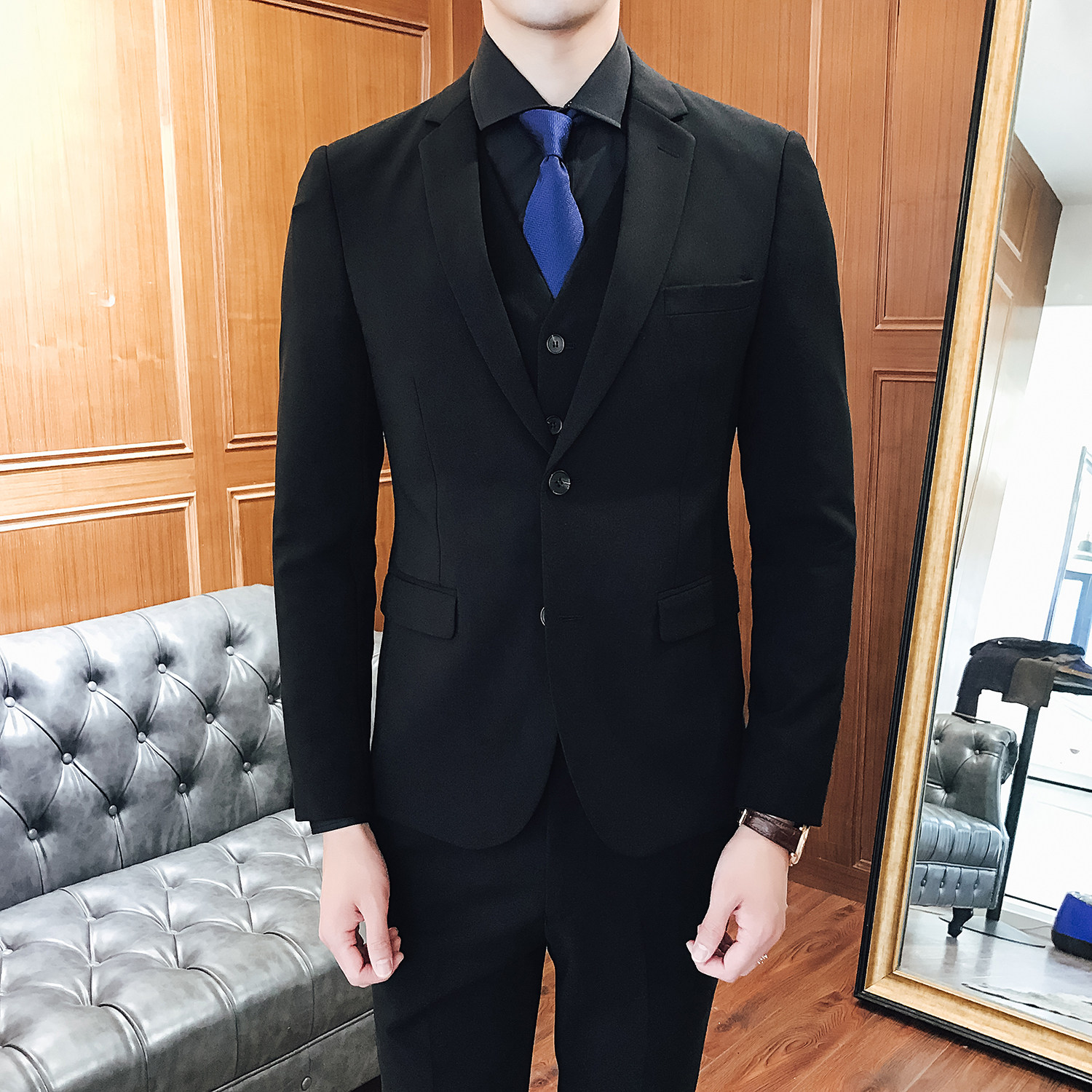 高品质男士两扣西服 修身弹力面料套装 上班服 婚宴服XZ152/P280图片