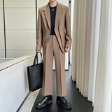 男生街头时尚双叠设计宽松西装时尚西服套装LJT831/P280，男装西服套装，电商A428