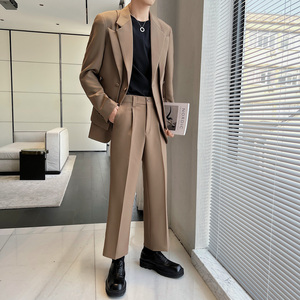 男生街头时尚 双叠设计 宽松西装  时尚西服 套装 LJT831/P280图片