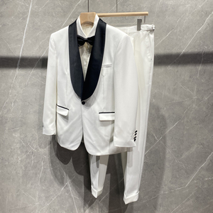 挂拍白色华丽晚礼服 西服西裤套装 主持人婚宴洋服 XZ424/P250图片