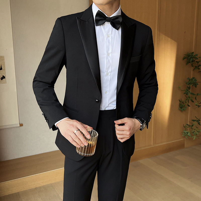 婚宴高品礼服单扣西服枪驳领套装司仪GD011/P245特批,男装西服,电商A428