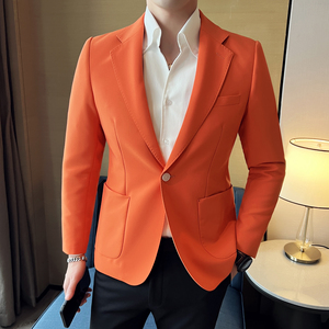 男士单扣西服套装  弹力面料修身西服 主持人单西装  dx916/P160图片