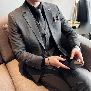 男士单扣西服套装 修身弹力面料西装 上班服 职业装SJT001/P270图片