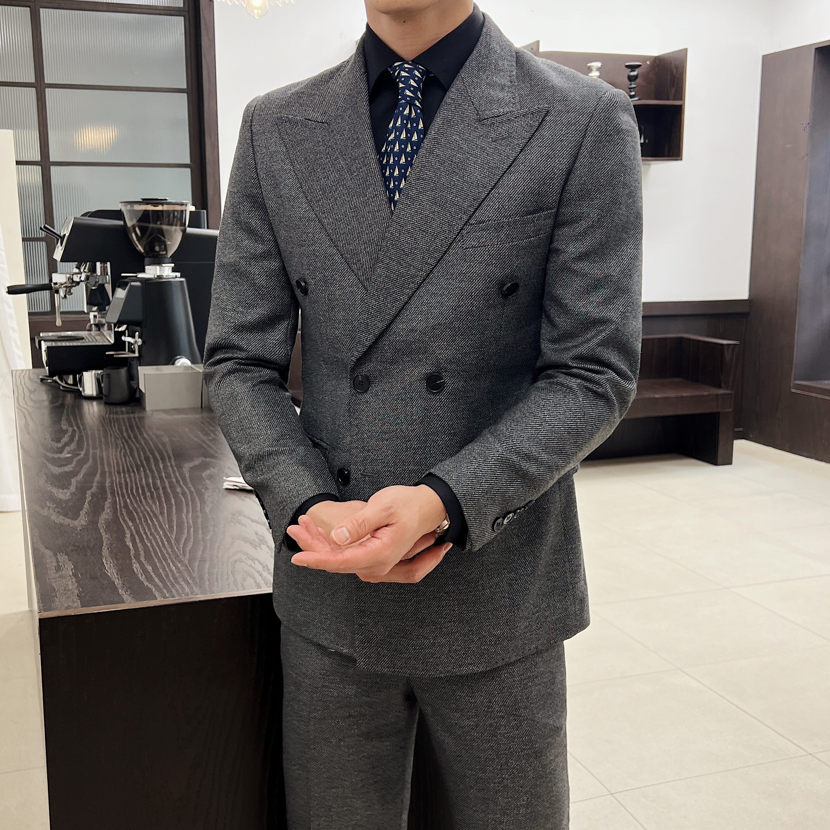 男士修身双排扣装套装三个颜色礼服套装晚宴套装LJT1917/P240,男装休闲套装,电商A428