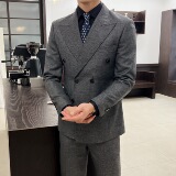 男士修身双排扣装套装三个颜色礼服套装晚宴套装LJT1917/P240，男装休闲套装，电商A428